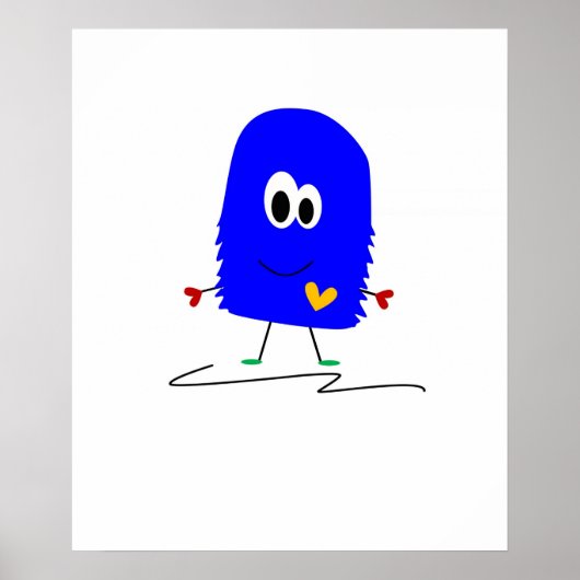 Blauw Monster Poster (Voorkant)