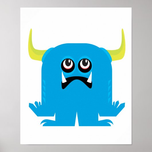 blauw monster poster (Voorkant)