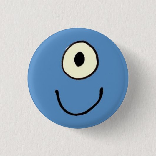 Blauw Monster Ronde Button 3,2 Cm (Voorkant)