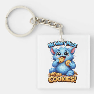 Blauw Monster Sleutelhanger