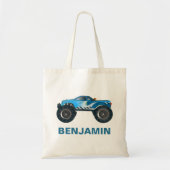 Blauw Monster Truck Kids Tote Bag (Voorkant)