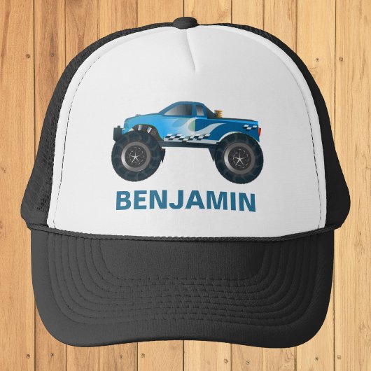 Blauw Monster Truck Kids Trucker Pet