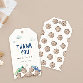 Blauw Monster Trucks Verjaardag Cadeaulabel