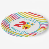 Blauw Monster Verjaardagsfeest Papieren Bordje (Gekanteld)