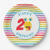 Blauw Monster Verjaardagsfeest Papieren Bordje (Voorkant)