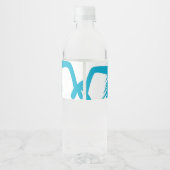 Blauw Monster Water Fles Etiketten (Achterkant)