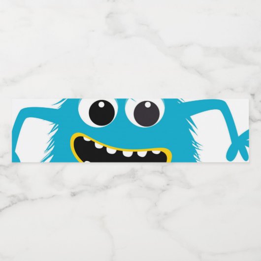 Blauw Monster Water Fles Etiketten (Enkel label)