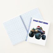 Blauw monstertruck Kerstmis spiraalnotitieboek bew Notitieboek (Binnen)