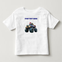 Blauw monstertruck peuter T-shirt Bewerkbaar