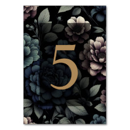 Blauw Moody Bloemen Tafel 5 Kaart