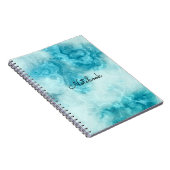 blauw, mooi artsy patroon textieboek notitieboek (Rechterzijde)