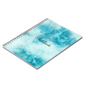 blauw, mooi artsy patroon textieboek notitieboek (Linkerzijde)