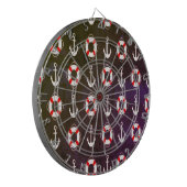 Blauw, mooi zomerdesign dart board dartbord (Voorkant Links)