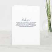 Blauw Mooie Calligrafie Script Trouwboekje Programma (Achterkant)