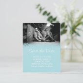 Blauw & Mooie Werveltje Bewaar de Datum Aankondigi Aankondigingskaart (Staand voorkant)