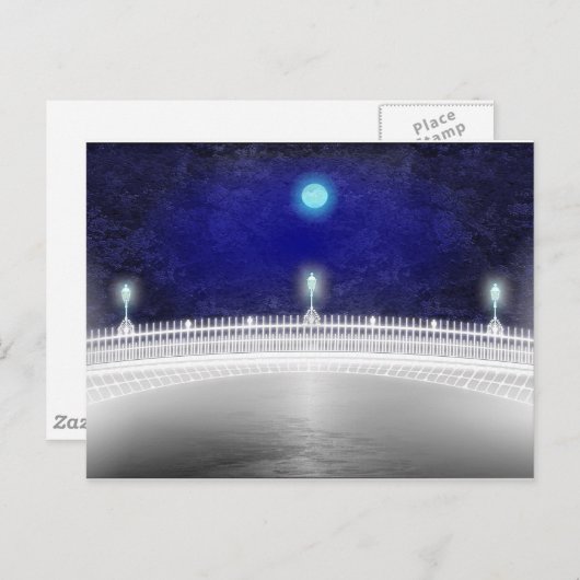 BLAUW MOON OVER DE HAPENNY BRIDGE BRIEFKAART (Voorkant / Achterkant)