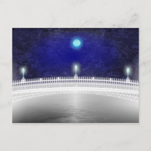 BLAUW MOON OVER DE HAPENNY BRIDGE BRIEFKAART