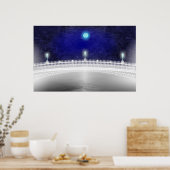 BLAUW MOON OVER DE HAPENNY BRIDGE POSTER (Keuken)