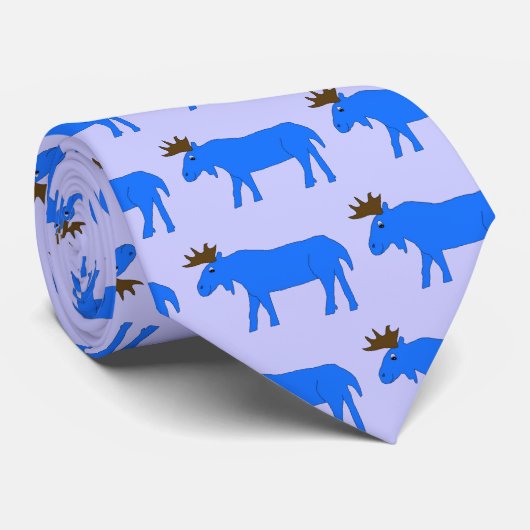 Blauw Moose stropdas (Opgerold)