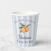 Blauw Moppie Hoofd Squeeze Citrus Bruidsfeest Papieren Bekers (Voorkant)
