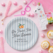 Blauw Moppie Hoofd Squeeze Citrus Bruidsfeestje Papieren Bordje (Feest)