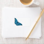 blauw-morfobutterfly-Gepersonaliseerd Sjabloon Etiket (Insitu)
