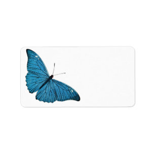 blauw-morfobutterfly-Gepersonaliseerd Sjabloon Etiket