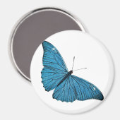 blauw-morfobutterfly-Gepersonaliseerd Sjabloon Magneet (Voorkant / Achterkant)