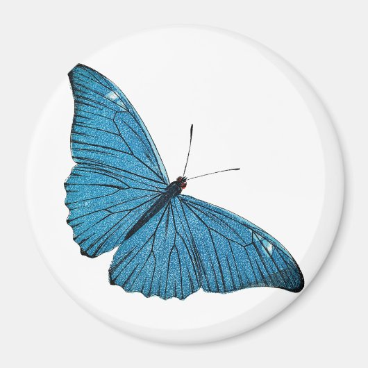 blauw-morfobutterfly-Gepersonaliseerd Sjabloon Magneet (Voorkant)