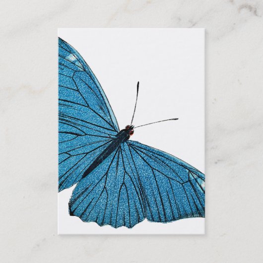  blauw-morfobutterfly-Gepersonaliseerd Sjabloon Visitekaartje (Voorkant)