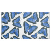 Blauw morfovlinderpatroonontwerp kussensloop (Voorkant-Rechts)