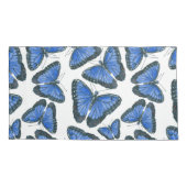 Blauw morfovlinderpatroonontwerp kussensloop (Achterkant-Links)