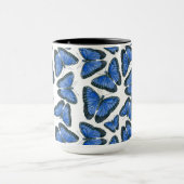 Blauw morfovlinderpatroonontwerp mok (Midden)