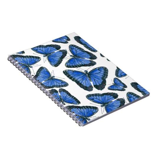 Blauw morfovlinderpatroonontwerp notitieboek (Rechterzijde)