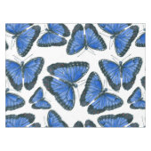 Blauw morfovlinderpatroonontwerp tafelkleed (Voorkant (Horizontaal))