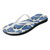 Blauw morfovlinderpatroonontwerp teenslippers (Schuin)