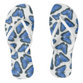 Blauw morfovlinderpatroonontwerp teenslippers (Voetbed)
