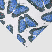 Blauw morfovlinderpatroonontwerp tissuepapier (Detail)