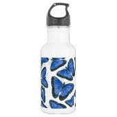 Blauw morfovlinderpatroonontwerp waterfles (Voorkant)