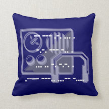 Blauw Morsecode ontwerp kussen 41cmx41cm