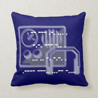 Blauw Morsecode ontwerp kussen 41cmx41cm
