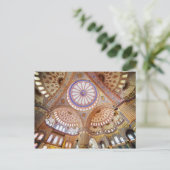 Blauw moskee Interior in Istanbul Briefkaart (Staand voorkant)