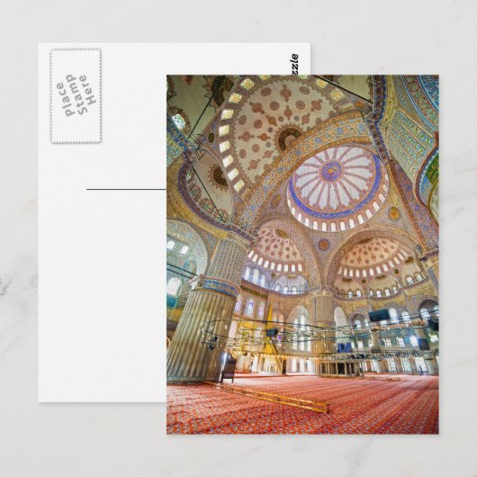 Blauw moskee Interior in Istanbul Briefkaart (Voorkant / Achterkant)
