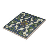 Blauw motief  art nouveau keramische tegels tegeltje (Zijkant)