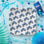 Blauw Motorcross Vuilfiets Verjaardagsfeest Papieren Bordje (Feest)