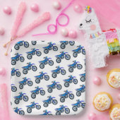 Blauw Motorcross Vuilfiets Verjaardagsfeest Papieren Bordje (Feest)