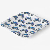 Blauw Motorcross Vuilfiets Verjaardagsfeest Papieren Bordje (Gebogen)