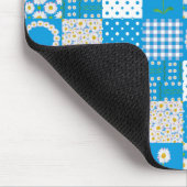 Blauw Mousepad: Daisychains, Faux Patchwork Muismat (Hoek)