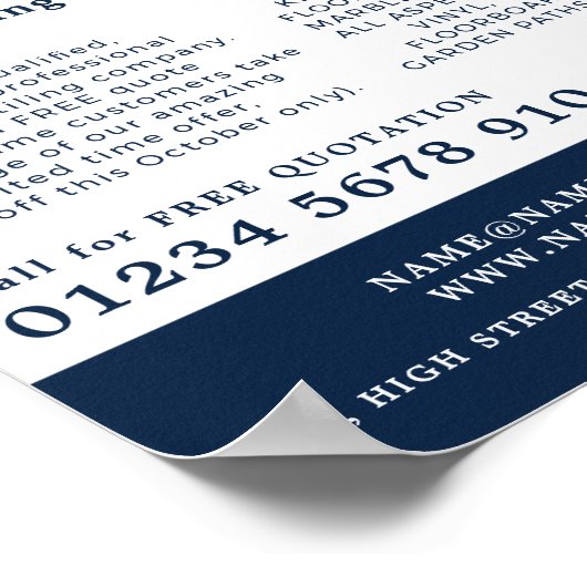 Blauw Mozaïek, Floorer, Tegel Installer Adverteren Poster (Hoek)