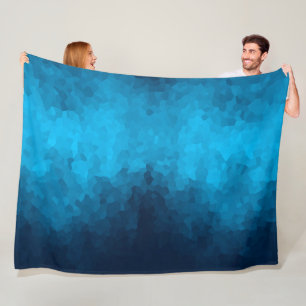 Blauw Mozaïek Geometrisch Patroon Fleece Deken